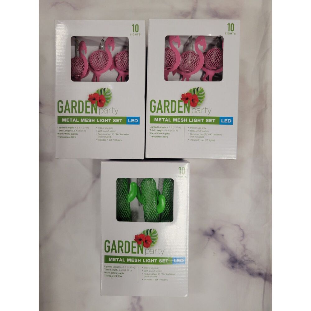 Garden Party Flamingo & Cactus Decor String Lights